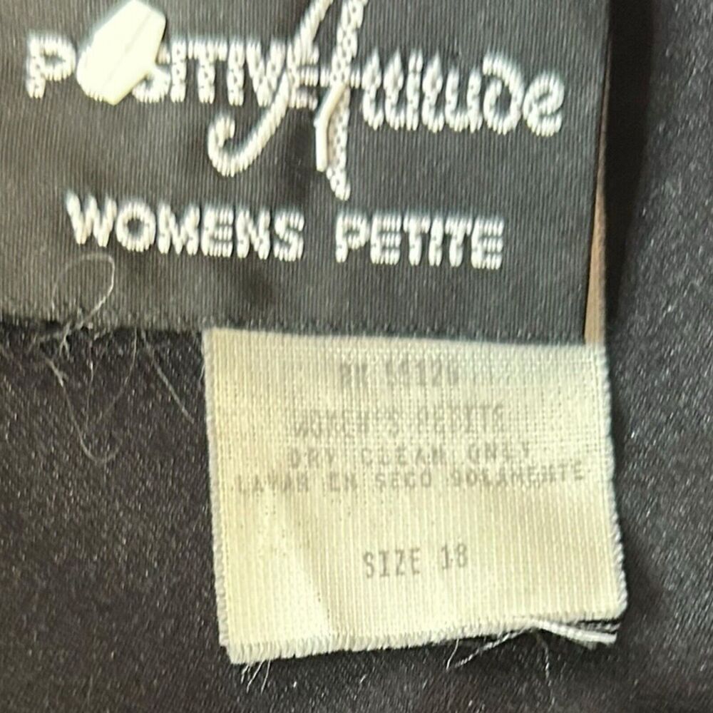 Positive Attitude Petite Maxi Dress Sz 18 Black Red Patch Microsuede VTG - Picture 8 of 11